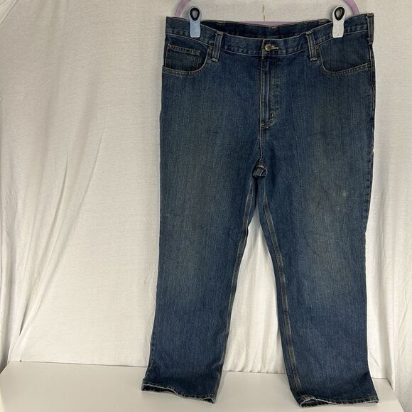 Carhartt Mens Jeans Relaxed Fit Straight Leg Denim Blue Size 40x32 - Picture 1 of 8